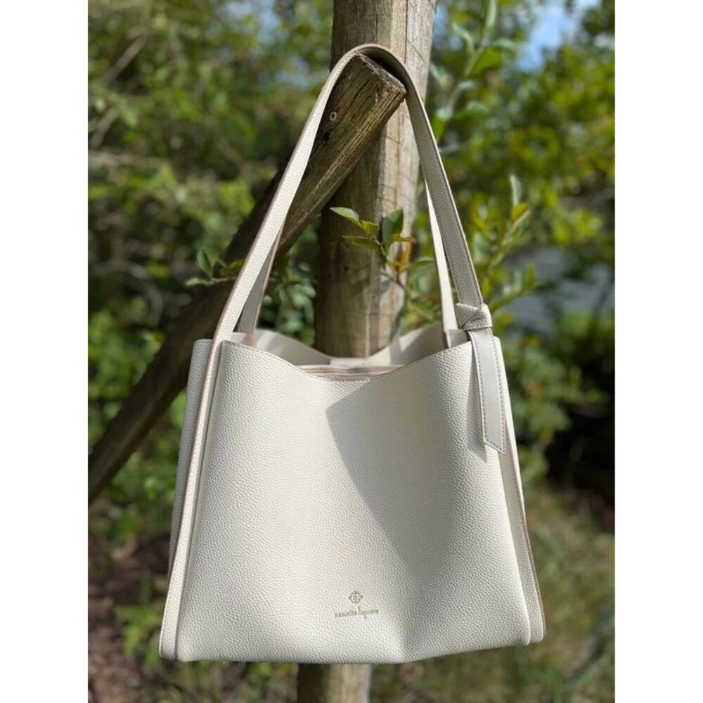 Nanette Lepore Analia Cream Rice Shoulder Tote Bag